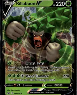 Rillaboom V Promo SWSH: Sword & Shield Promo Cards SWSH014 Grass Pokemon Card - Image 1