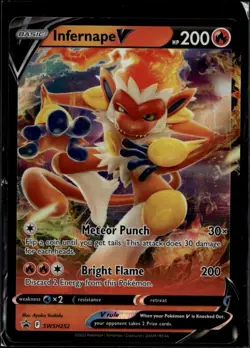 Infernape V Promo SWSH: Sword & Shield Promo Cards SWSH252 Fire Holofoil Pokemon - Image 1