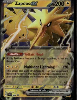 Zapdos ex Promo SV: Scarlet & Violet Promo Cards 049 Lightning Holofoil Pokemon - Image 1