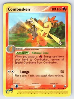 Combusken 28/109 EX Ruby & Sapphire Pokemon Card e-Series Sugimori Uncommon - Lp - Image 1