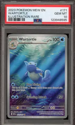 Pokemon Wartortle 151 MEW EN Illustration Rare #171 PSA 10 Gem Mint - Image 1
