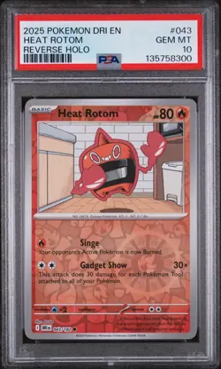 Heat Rotom 043/182 Sv10: Destined Rivals Reverse Holo Pokemon PSA 10 *POP: 1* - Image 1