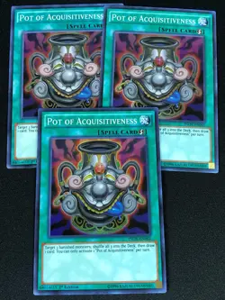 YUGIOH POT OF ACQUISTIVENESS INOV-EN065 1ST SUPER X3 (NM) - Image 1