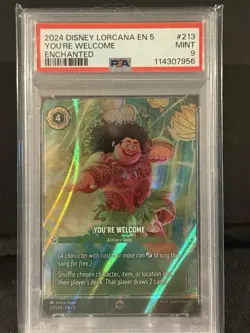 You're Welcome (Enchanted) - Shimmering Skies (5) PSA 9 Disney Lorcana Maui - Image 1