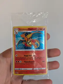 Special Delivery Charizard Pokemon Center Promo Card Sealed SWSH075 IN HAND - Image 1