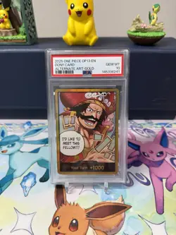 One Piece OP13-Carrying On His Will Don!! Card-Gol. D Roger Gold Alt Art PSA 10 - Image 1