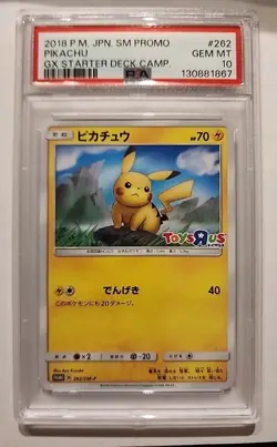 PSA 10 Pikachu Toys "R" Us Promo Card 262/SM-P GEM MT Japanese 2018 JPN - Image 1