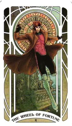 GAMBIT THE WHEEL OF FORTUNE 2023 Marvel Tarot Card By Lily McDonnell - Image 1