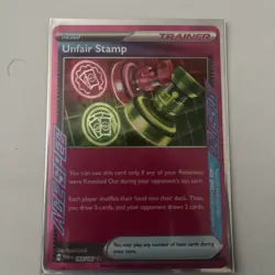 Unfair Stamp 165/167 Sv6: Twilight Masquerade ACE SPEC Holo Pokemon [English] - Image 1