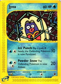 Pokemon TCG Jynx Expedition Base Set 83/165 Uncommon Vintage NM - Image 1