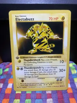 Electabuzz Pokemon TCG Base Set Shadowless 20/102 1st Edition #20 LP - Image 1