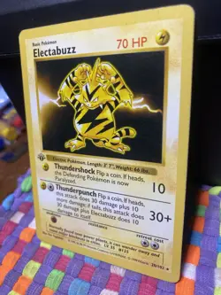 Electabuzz Pokemon TCG Base Set Shadowless 20/102 1st Edition #20 LP - Image 3