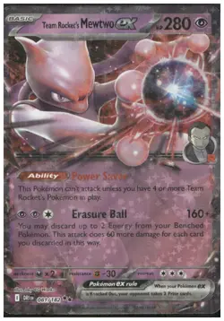 Pokemon TCG Team Rocket’s Mewtwo ex 81/182 Destined Rivals Double Rare *NM* - Image 1