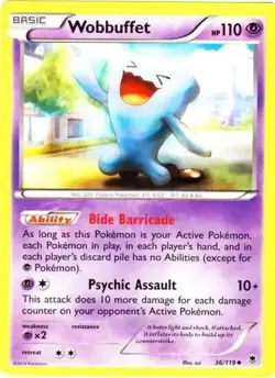 Wobbuffet 36/119 Phantom Forces Uncommon Light Play Pokemon DNA GAMES - Image 1