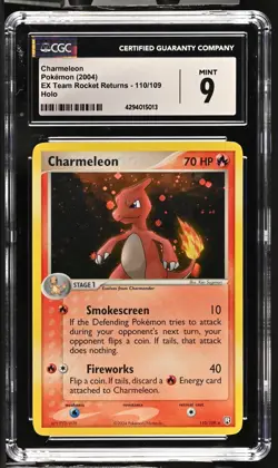 Pokemon Charmeleon 110/109 (Secret) Team Rocket Returns Holo CGC 9 - Image 1