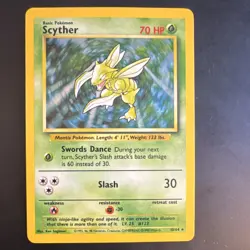 Pokemon TCG Scyther 10/64 Jungle Holo Rare Basic 70 HP 1999 WOTC English - Image 1