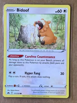 2023 Pokemon Crown Zenith - 111/159 Bidoof Regular - NM - Image 1