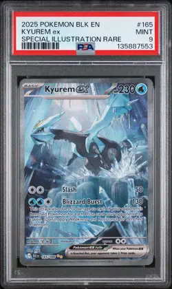 2025 POKEMON BLK EN-BLACK BOLT SPECIAL ILLUSTRATION RARE #165 KYUREM EX PSA 9 - Image 1