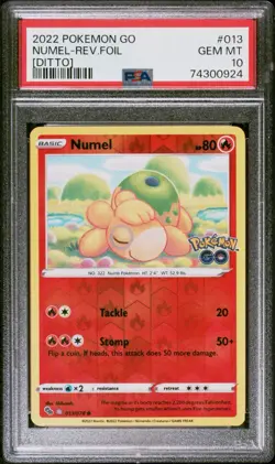 PSA 10 - 2022 Pokemon Go Numel 013/078 Reverse Foil (Ditto) Low Pop Unpeeled - Image 1