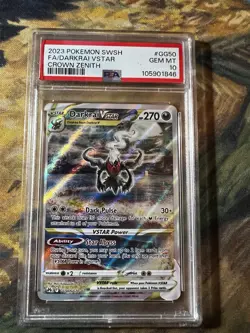 2023 Pokemon SWSH Darkrai VSTAR Crown Zenith GG50/GG70 PSA 10 - Image 1
