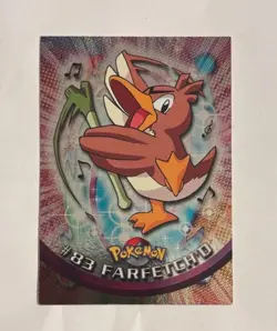 Topps Pokemon Card Farfetch'd Foil Blue Logo Holo Foil LP - Image 1