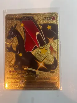 2 CHARIZARD V Claw Slash HP 220 Gold FOIL Pokemon Card Fan Art Display Cards - Image 2
