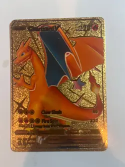 2 CHARIZARD V Claw Slash HP 220 Gold FOIL Pokemon Card Fan Art Display Cards - Image 3