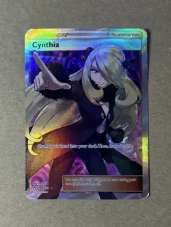 2018 Pokemon Ultra Prism Cynthia Trainer Holo Card 148/156 - Image 1
