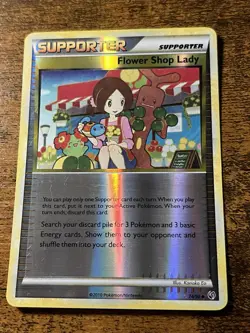 Flower Shop Lady 74/90 Undaunted Reverse Holo Pokemon Card - Image 1