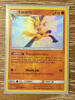 Lucario SV22/SV94 Hidden Fates Shiny Holo Rare Vault Pokemon TCG Card NM - Image 1