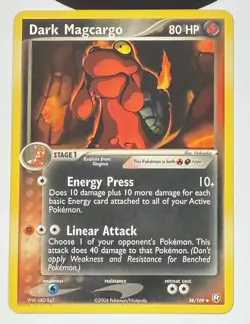 POKEMON TCG DARK MAGCARGO 38/109 TEAM ROCKET RETURNS MINT PACKET TO SLEEVE - Image 1
