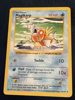Magikarp 35/102 Shadowless Base Set 1999 Vintage Pokemon - Image 1