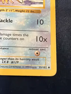 Magikarp 35/102 Shadowless Base Set 1999 Vintage Pokemon - Image 4
