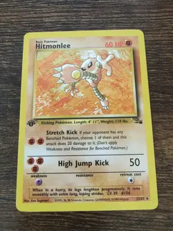 Pokemon Fossil 1st Edition Hitmonlee 22/62 Non Holo Rare NM-MINT - Image 1