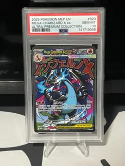 Mega Charizard X EX 2025 Pokemon Mega Evolution Promo 023 PSA 10 - Image 1