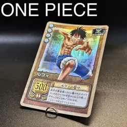 BANDAI ONE PIECE Card LUFFY RG-C01 Carddass HOLO FOIL Japanese Vintage 2002 TCG - Image 1