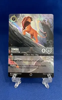 Disney Lorcana TCG Simba Returned King Enchanted 215/204 The First Chapter Holo - Image 1