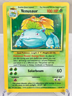 Venusaur 015/102 Base Set Holo Rare WOTC Pokemon Card - Lightly Played - Image 1