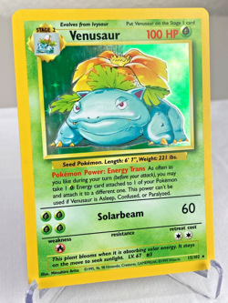 Venusaur 015/102 Base Set Holo Rare WOTC Pokemon Card - Lightly Played - Image 2