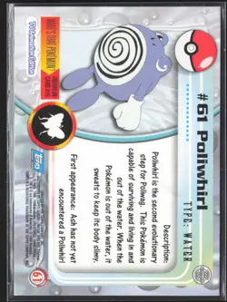 Pokemon TCG | Poliwhirl #61 | Holo | Topps Chrome Trading Cards Series 1 | MP - Image 3