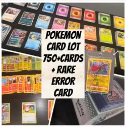 Pokemon TCG Lot 750x cards + RARE ERROR CARD + FREE EXTRAS - Image 1