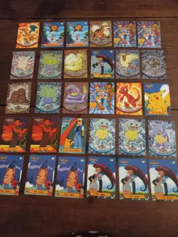 Vintage 1998 Topps Pokemon Trading Card Lot Of 107 + Binder - Image 1