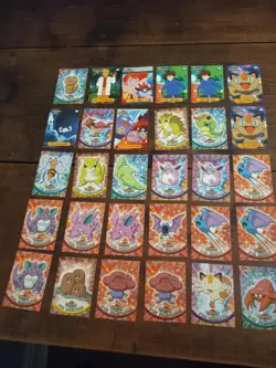 Vintage 1998 Topps Pokemon Trading Card Lot Of 107 + Binder - Image 3
