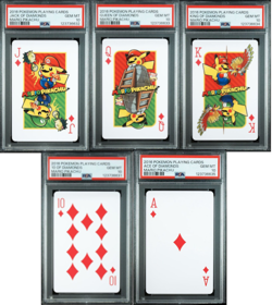 PSA 10 Pokemon 2016 Mario Pikachu Playing Cards Luigi Royal Flush 10 J Q K A Set - Image 1