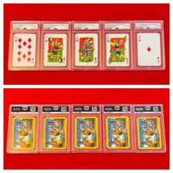 PSA 10 Pokemon 2016 Mario Pikachu Playing Cards Luigi Royal Flush 10 J Q K A Set - Image 2