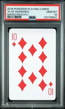 PSA 10 Pokemon 2016 Mario Pikachu Playing Cards Luigi Royal Flush 10 J Q K A Set - Image 3