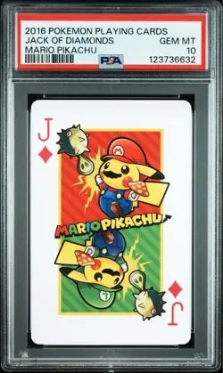 PSA 10 Pokemon 2016 Mario Pikachu Playing Cards Luigi Royal Flush 10 J Q K A Set - Image 5