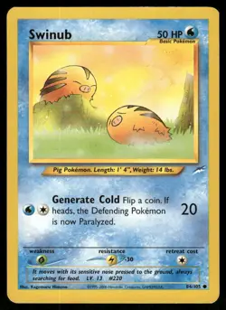 Pokemon Cards Swinub 84/105 UNLIMITED Neo Destiny WOTC Common NM - Image 1