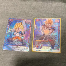 Bandai Dragon Ball Super Card Game SR Holo FB08 Son Goten Son Goku Lot - Image 1