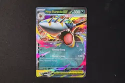 Mega Sharpedo ex 061/094 Holo Shiny Pokemon Card Phantasmal Flames NEAR MINT - Image 3
